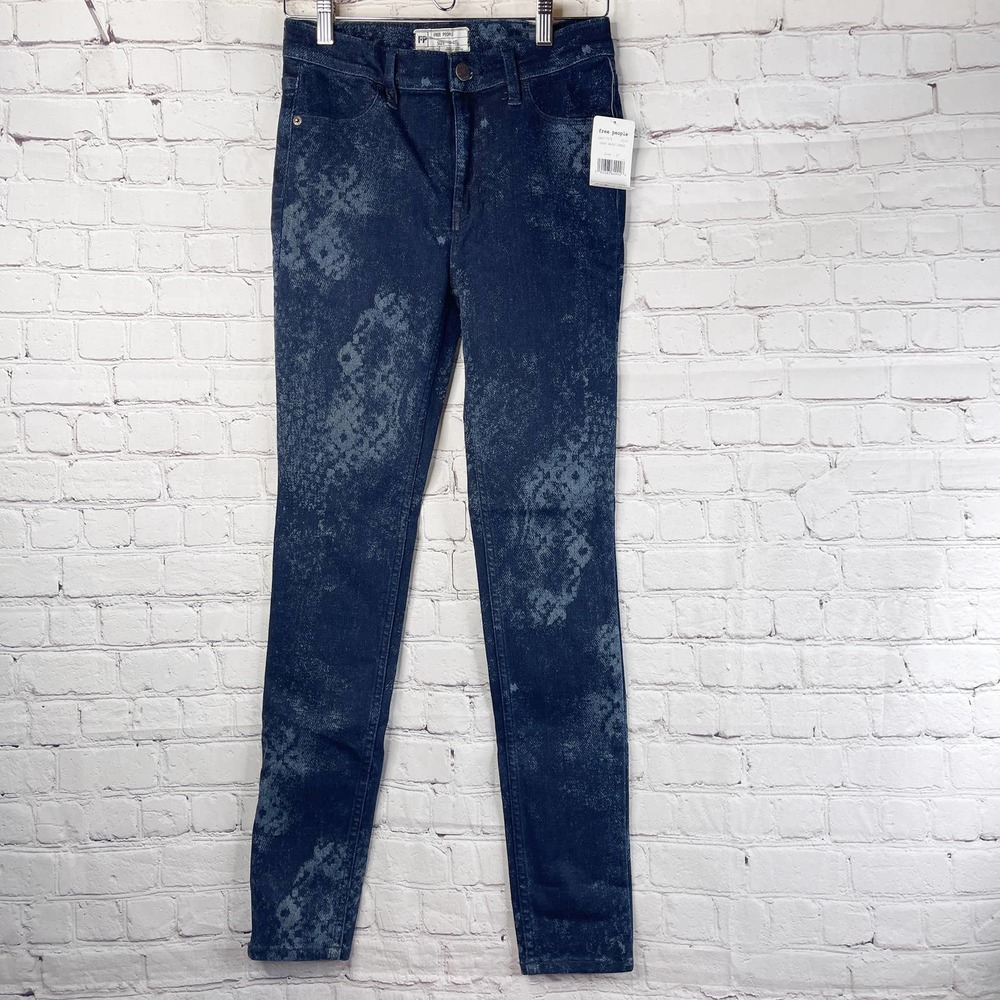 FREE PEOPLE NWT Snake Print Denim Pants Women's 27